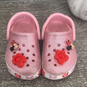 Disney Minnie Mouse Glittery Pink Kids Slippers